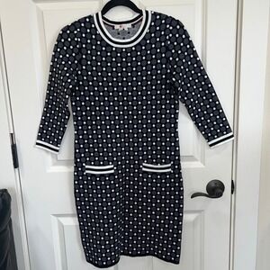 Boden Polka Dot 3/4 Sleeve Swearer Dress Size 6
